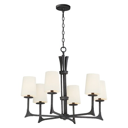 Maxim Anvil 6-Light Pendant W/Shades 30305NI/SHD308CV
